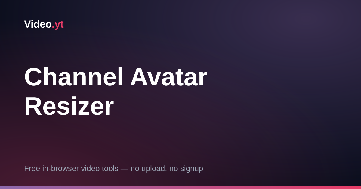 Channel Avatar Resizer — Free Multi-Platform Tool