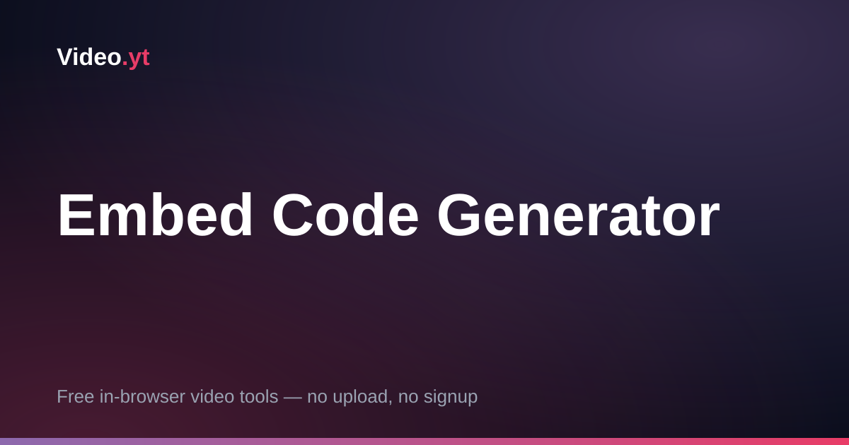 Embed Code Generator — Responsive aspect-ratio iframe Snippets