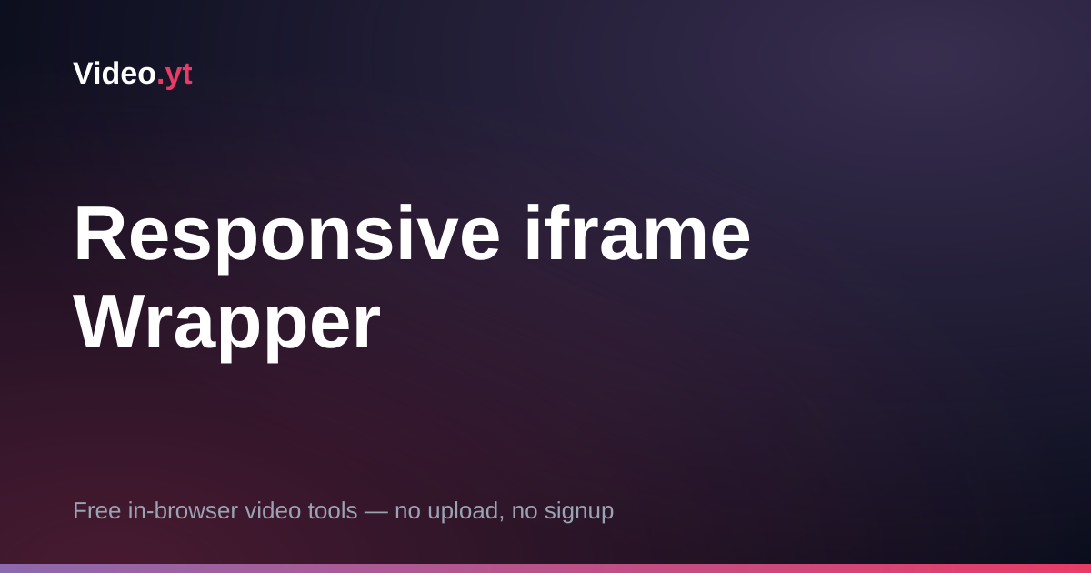 Responsive iframe Wrapper — Modern aspect-ratio Container