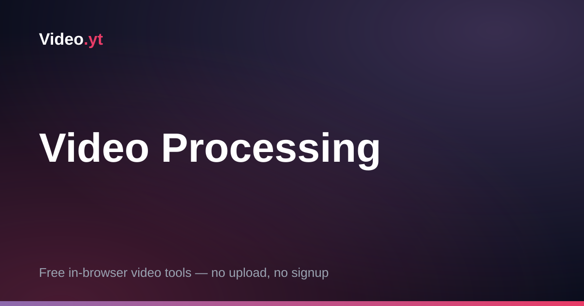 Video Processing Tools — Trim, Convert, Resize
