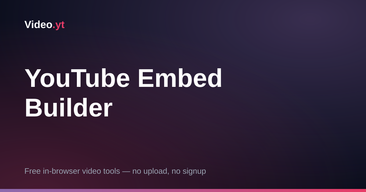 YouTube Embed Code Generator — Visual Builder